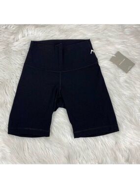 Everlane The Perform Bike Short Black High Rise Athletic Shorts Women Size S NEW